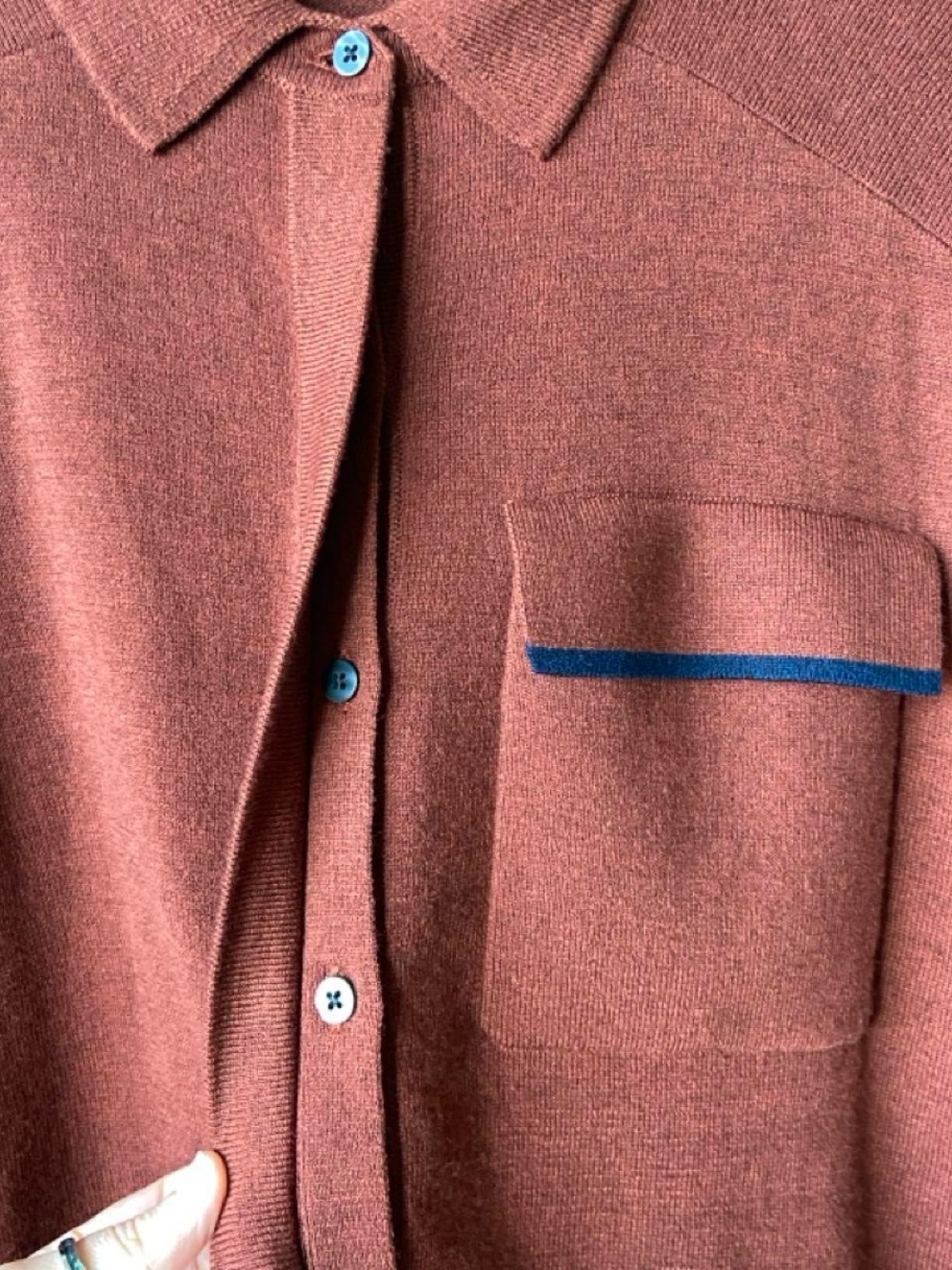 Smartwool Women Edgewood Button Down Sweater Pecan Brown Maroon - Picture 5 of 8